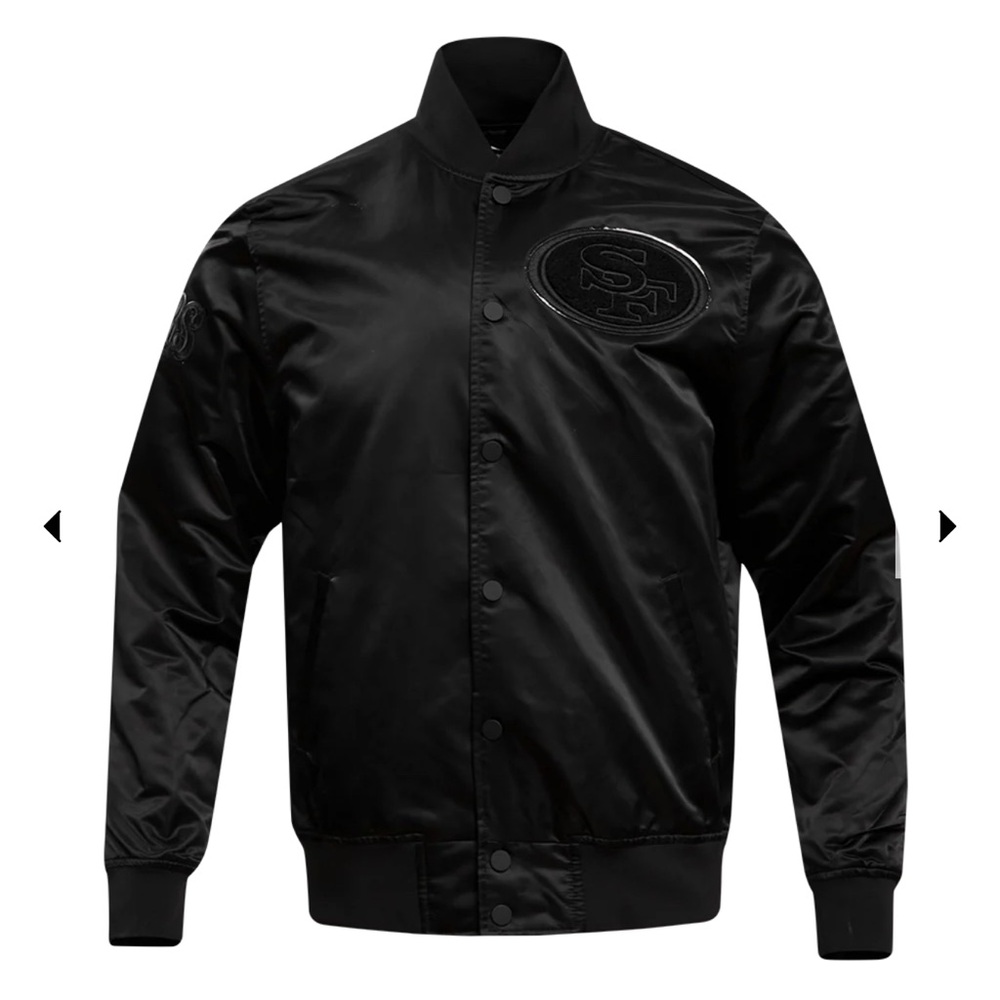 NFL SAN FRANCISCO 49ERS TRIPLE BLACK MEN'S SATIN JACKET